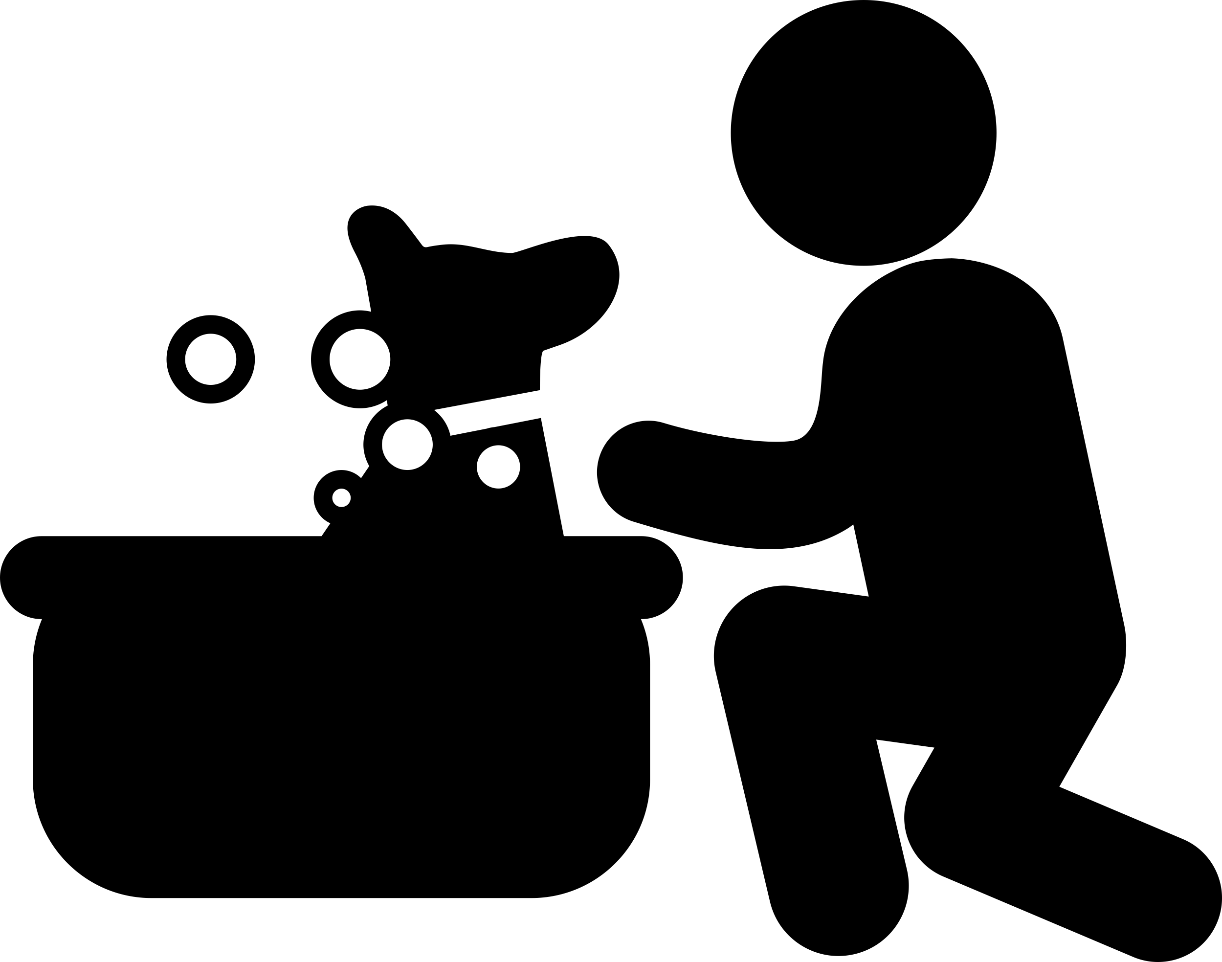 Dog Having A Bubbles Bath Outline Icon Svg Set Free Vectors